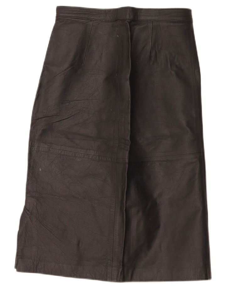 jupe en cuir femme vintage W28 Noir moyen
