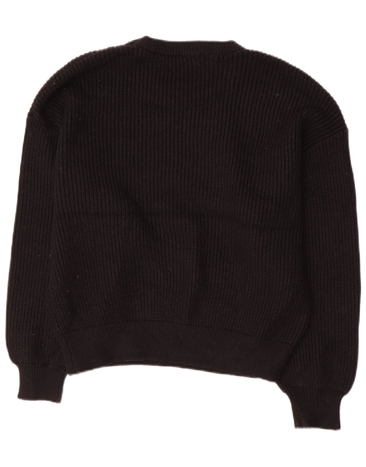 Zara Pull ras du cou pour femme UK 14 Medium Noir Viscose