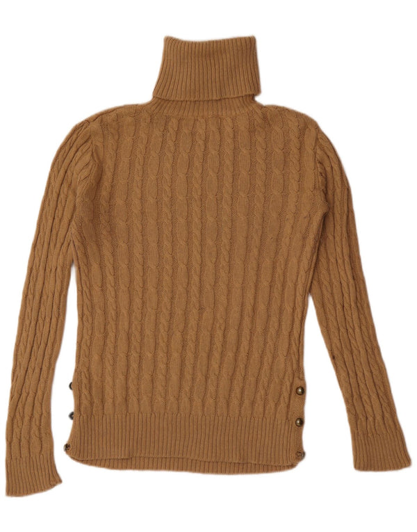 Zara Pull col roulé pour femme UK 12 Acrylique marron moyen