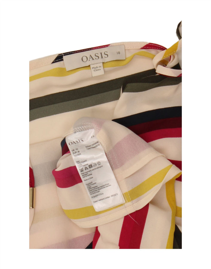 Oasis Femme Crop Cami Top UK 10 Petit Polyester Rayé Multicolore