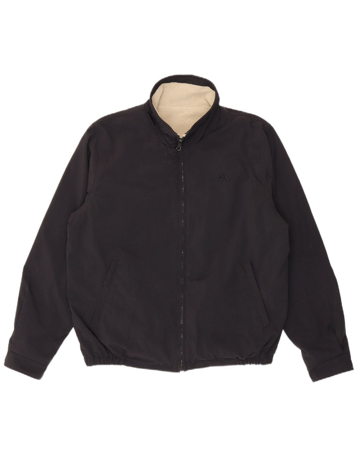Kappa Veste Bomber Homme UK 40 Large Noir Nylon