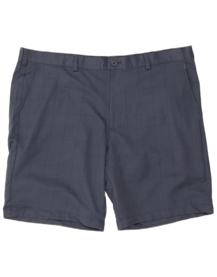 Izod Short Chino de Golf Homme W40 XL Bleu Marine à Carreaux Polyester