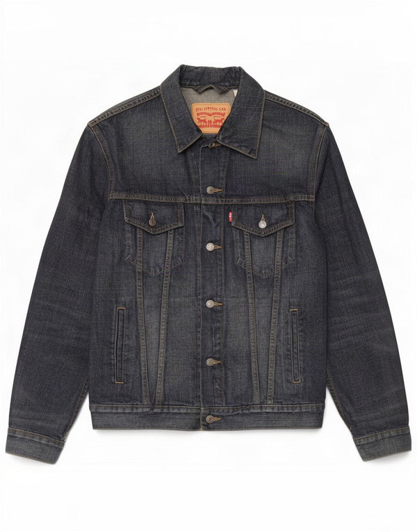 Levi's Veste en jean pour homme UK 40 Large Bleu marine Coton