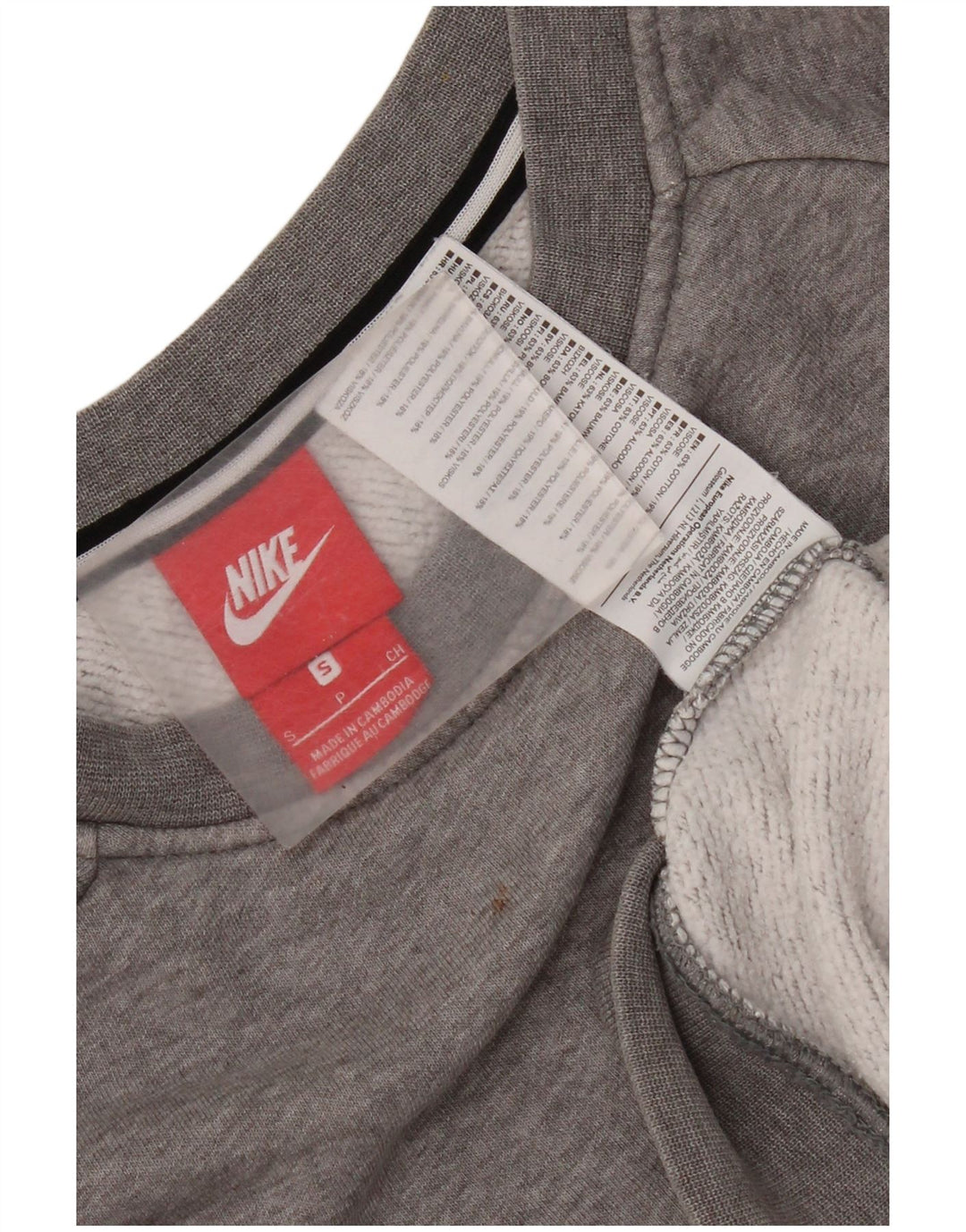 Nike Sweat-shirt surdimensionné pour femme UK 10 Petit coton gris
