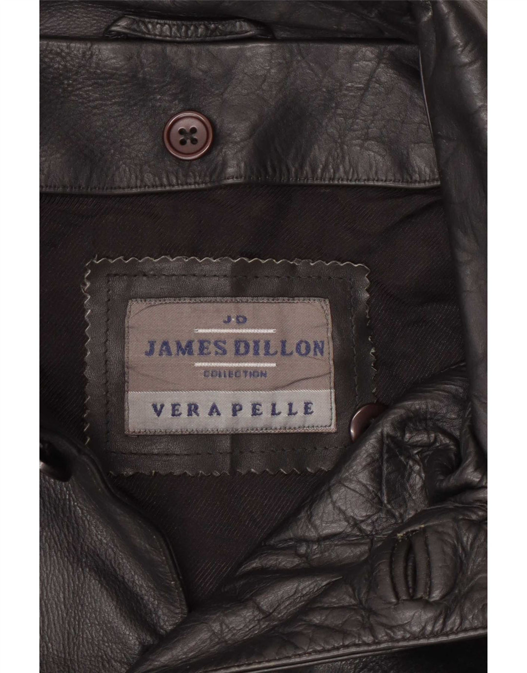 James Dillon Veste en cuir pour homme UK 42 XL Noir