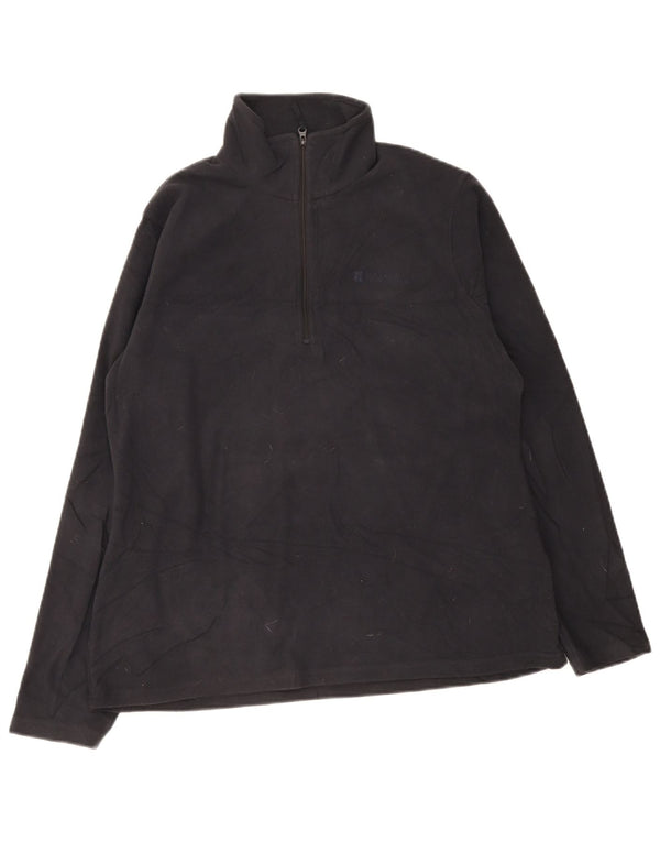 Warehouse Pull polaire à col zippé pour femme UK 16 Large Noir Polyester