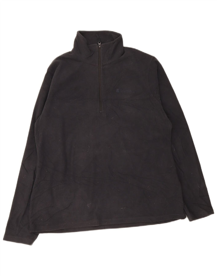 Warehouse Pull polaire à col zippé pour femme UK 16 Large Noir Polyester