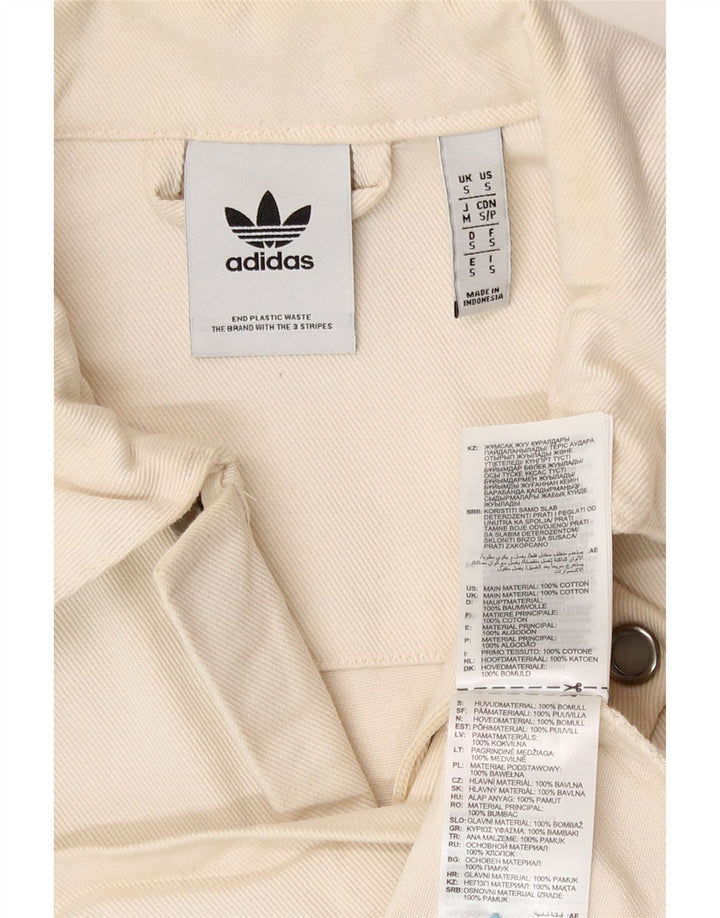 Adidas Veste Bomber Homme UK 36 Petit Coton Blanc Cassé