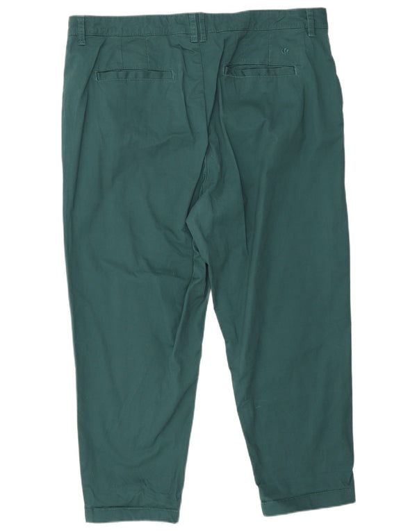 Fat Face Pantalon Chino Court Femme UK 18 XL W40 L25 Vert Coton