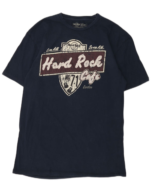 Hard Rock Cafe Homme London T-Shirt Graphique Haut XL Bleu Marine Coton