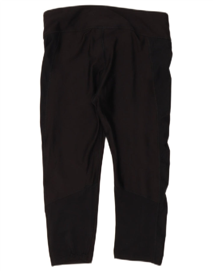 Under Armour Legging Capri Heat Gear Femme UK 12 Noir Moyen Polyester