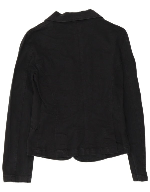 Zara Womens Trafaluc 2 Button Blazer Jacket UK 14 Large Noir Coton