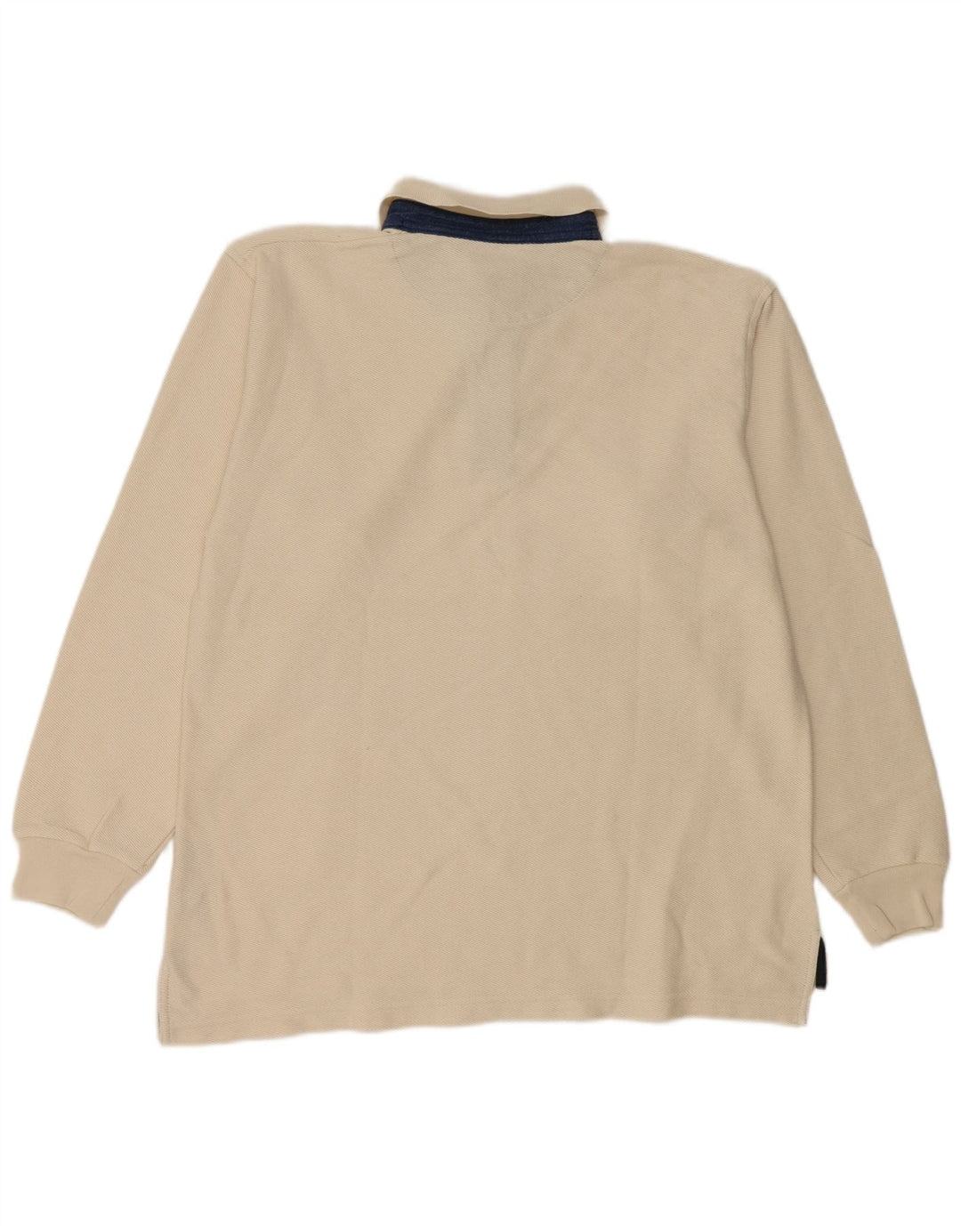 Slam Polo de Rugby à Manches Longues Homme Coton Beige Moyen