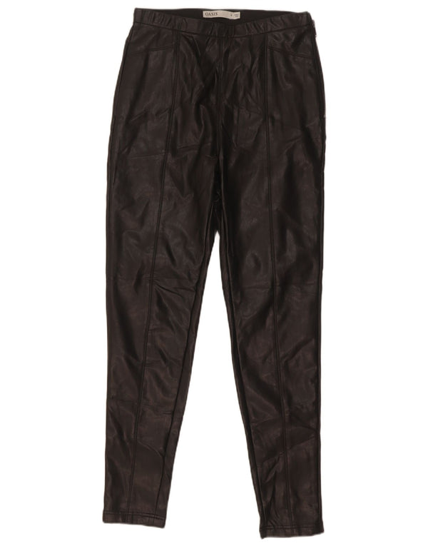 Oasis Pantalon skinny en simili cuir pour femme UK 8 Small W26 L27 Noir