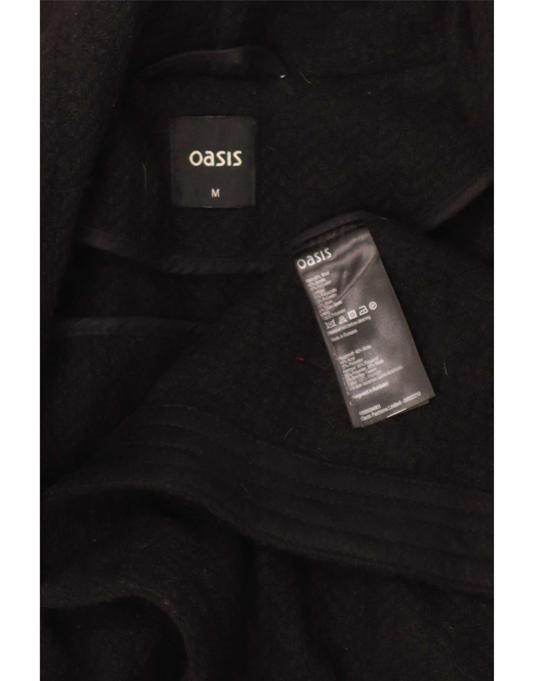Pardessus portefeuille femme Oasis UK 12 Laine à chevrons noir moyen