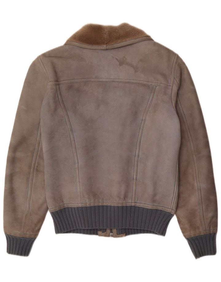 VINTAGE Veste Shearling Homme IT 48 Shearling Gris Moyen