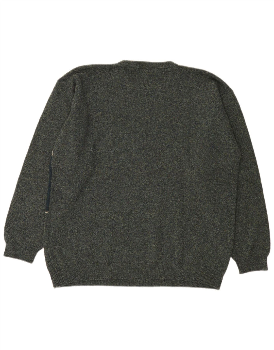 Marks & Spencer Pull à col rond pour homme Large Vert Colorblock