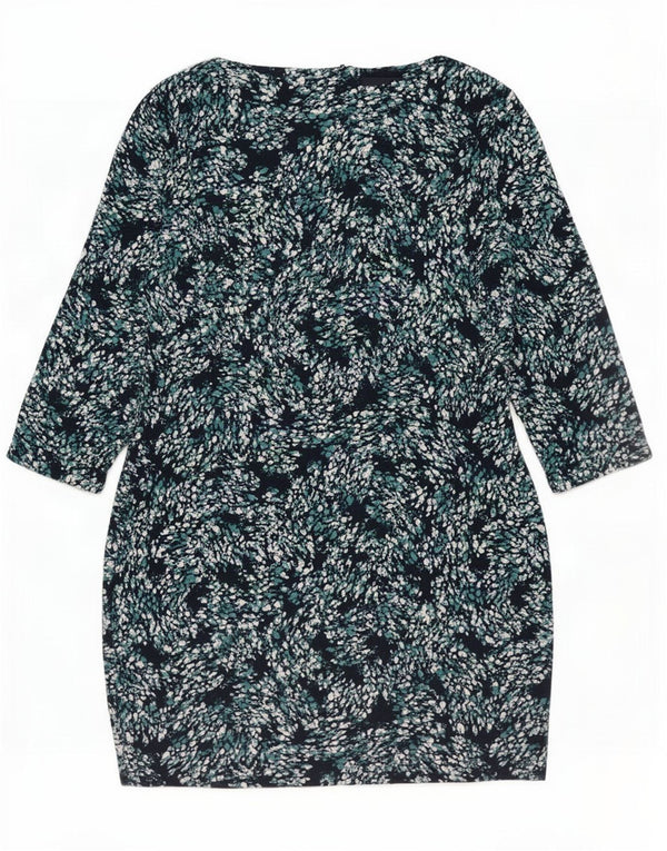 Marks & Spencer Womens Basic Dress UK 12 Medium Navy Blue Spotted