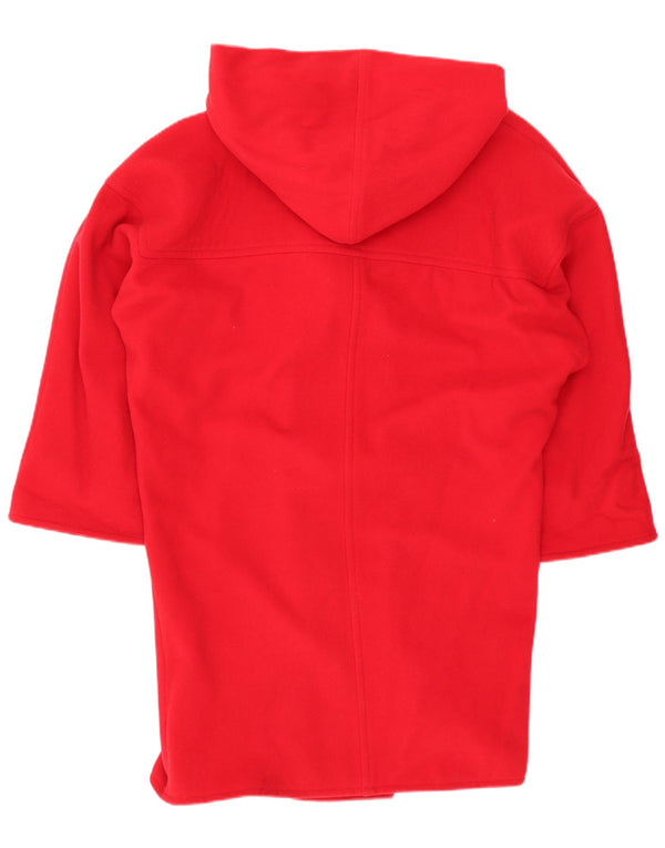 vintage Femmes À Capuchon Surdimensionné Double Breasted Manteau US 8 Laine Rouge Moyenne