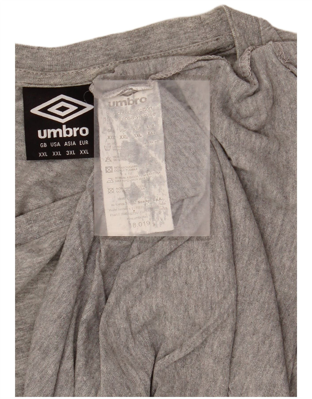 UMBRO T-Shirt Homme Top 2XL Gris Coton