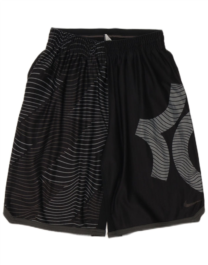 NIKE Short de sport Dri Fit pour hommes, grand, noir, géométrique, en polyester