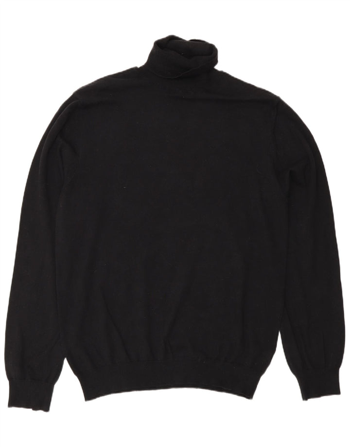 French Connection Pull col roulé pour femme UK 14 en coton noir moyen