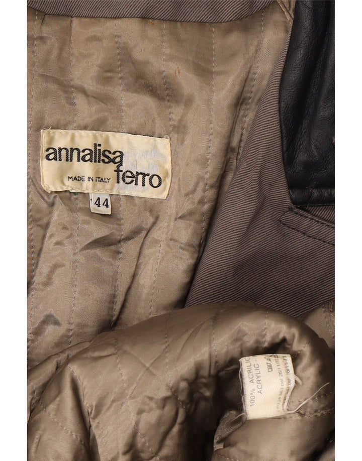 ANNALISA FERRO Pardessus Femme IT 44 Acrylique Gris Moyen