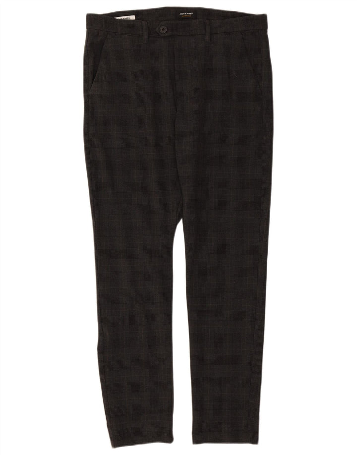 Jack & Jones Pantalon de Costume Marco Slim Homme W34 L32 Gris à Carreaux Polyester