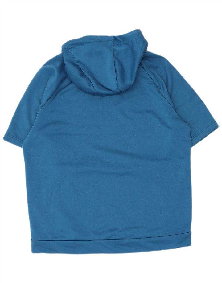 Nike Pull à capuche à manches courtes Dri Fit pour homme en polyester Bleu Taille L