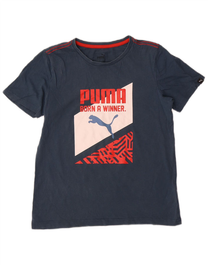 PUMA T-shirt graphique pour garçon 11-12 ans Bleu marine