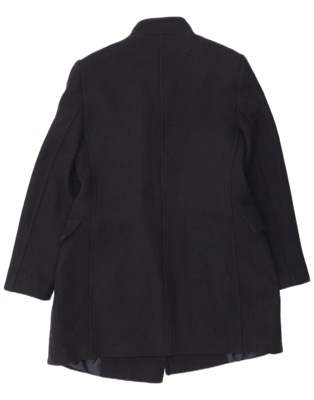 Zara Womens Double Breasted Coat UK 16 Large Bleu Marine Laine