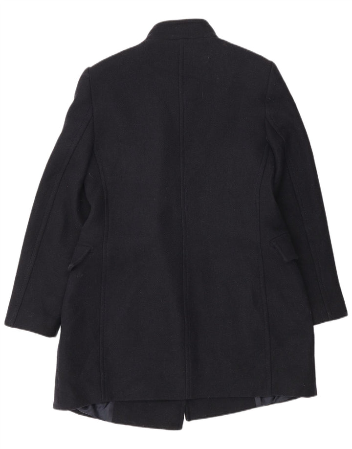 Zara Womens Double Breasted Coat UK 16 Large Bleu Marine Laine