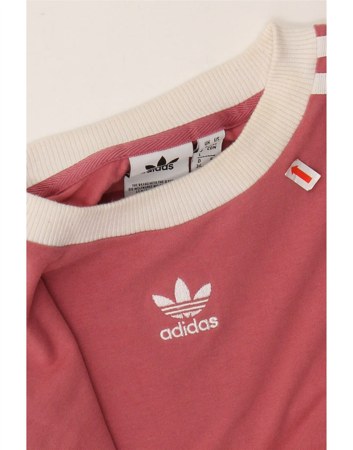 ADIDAS Haut à manches longues pour femme UK 8 Petit Rose Coton