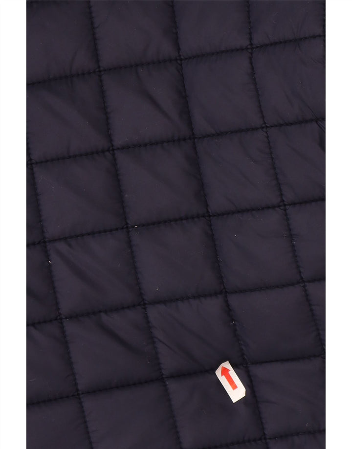 Superdry Veste matelassée à capuche pour femme UK 14 Large Bleu Marine Nylon