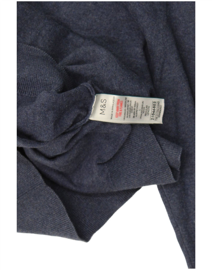 Marks & Spencer Pull col polo homme bleu marine moyen coton