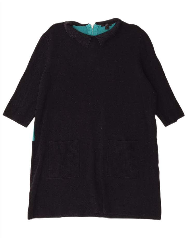 Cos Robe droite pour femme UK 16 Grand coton color block noir