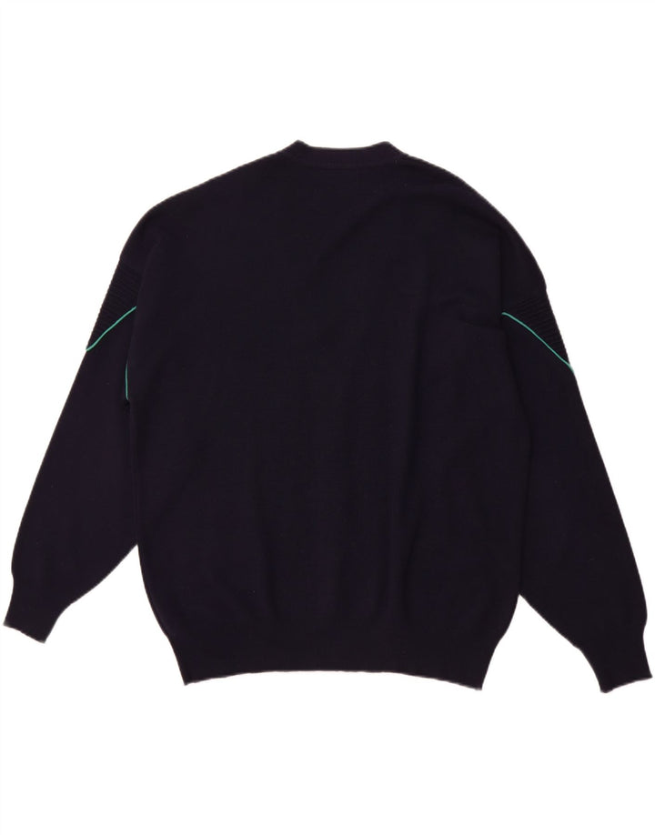 IL GRANCHIO Cardigan Homme Pull Large Bleu Marine Laine