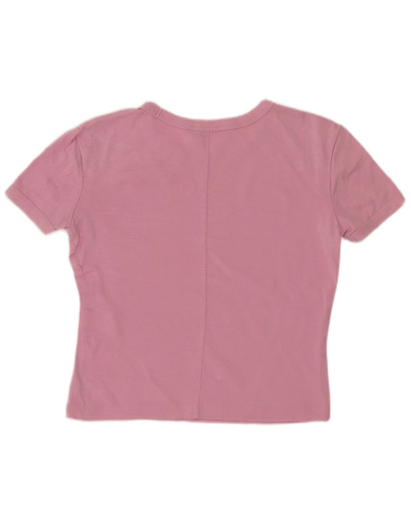 Zara Womens Crop T-Shirt Top UK 10 Petit Coton Rose