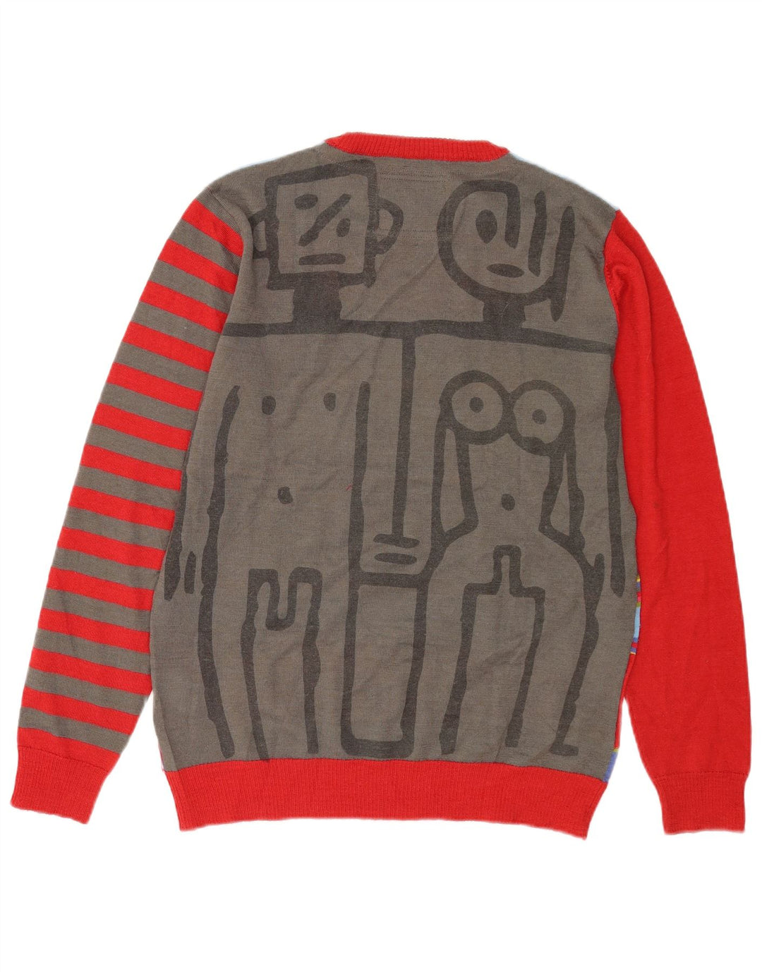 Desigual Pull Graphique Ras du Cou Homme Rayé Multicolore Moyen