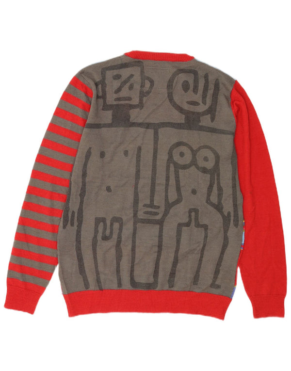 Desigual Pull Graphique Ras du Cou Homme Rayé Multicolore Moyen
