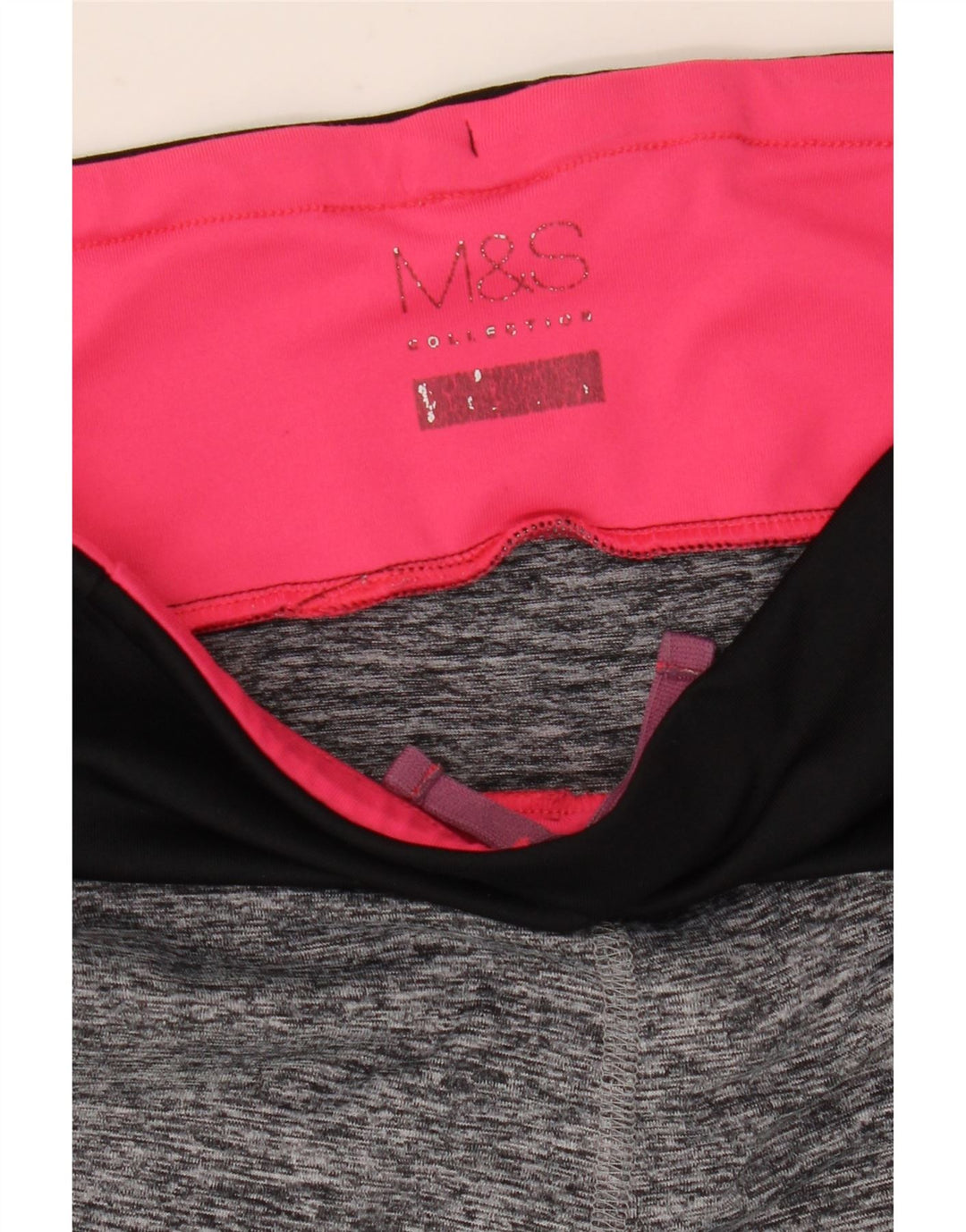 MARKS & SPENCER Legging Capri Femme UK 10 Petit Gris Colorblock
