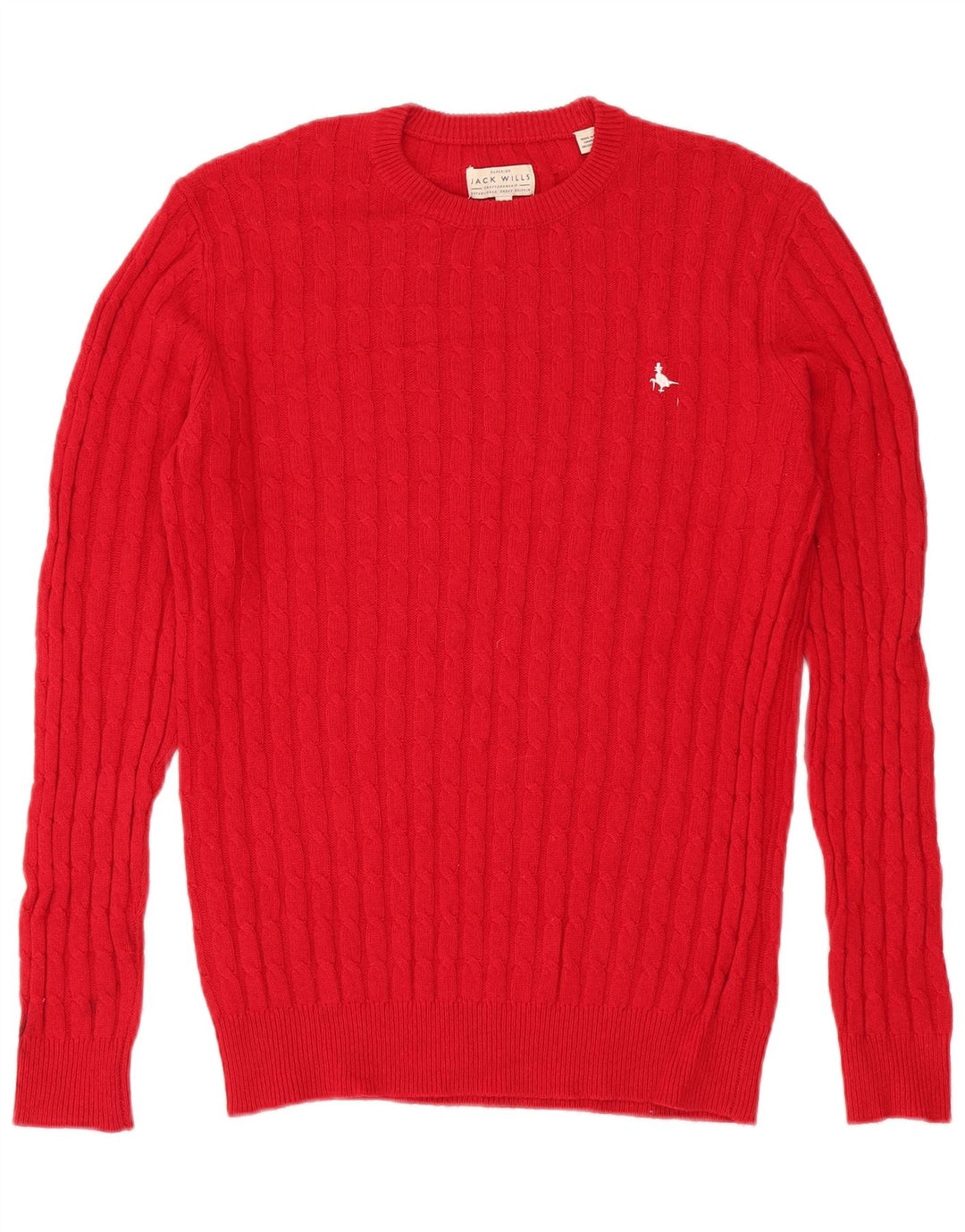Jack Wills Pull à col rond pour homme en laine rouge Taille S