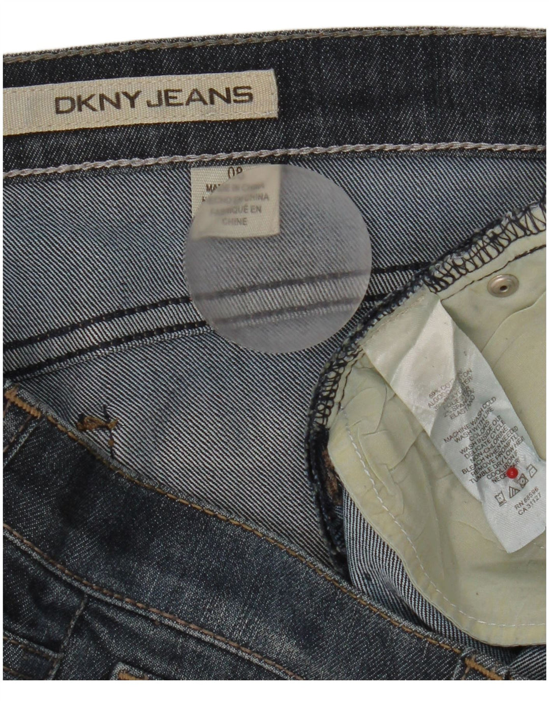 Dkny Bermuda en jean pour femme US 8 Medium W32 Bleu marine en coton