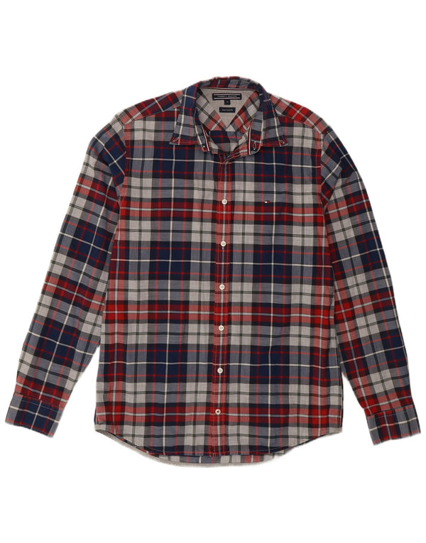 Tommy Hilfiger Chemise New York Fit Homme Bleu Moyen à Carreaux en Coton