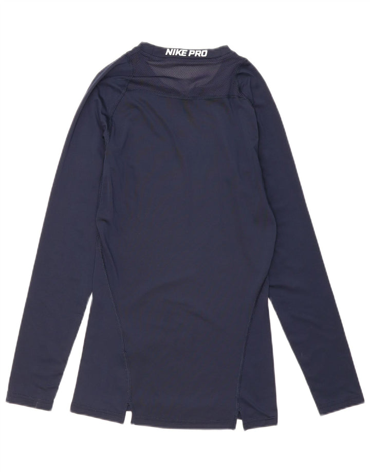 Nike Haut Dri Fit à manches longues pour homme en polyester bleu marine Taille S