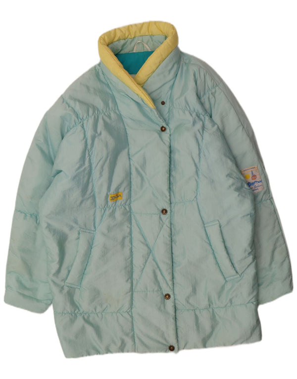 Skila Manteau matelassé surdimensionné pour femme EU 38 Bleu moyen Polyamide