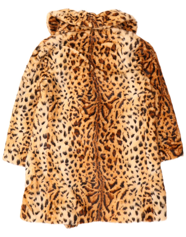 Topshop Manteau croisé pour femme UK 42 Marron moyen imprimé animal
