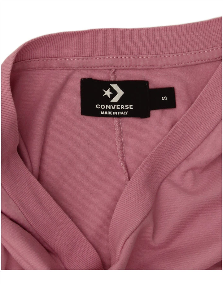 Converse T-shirt surdimensionné pour femme UK 10 Petit coton rose