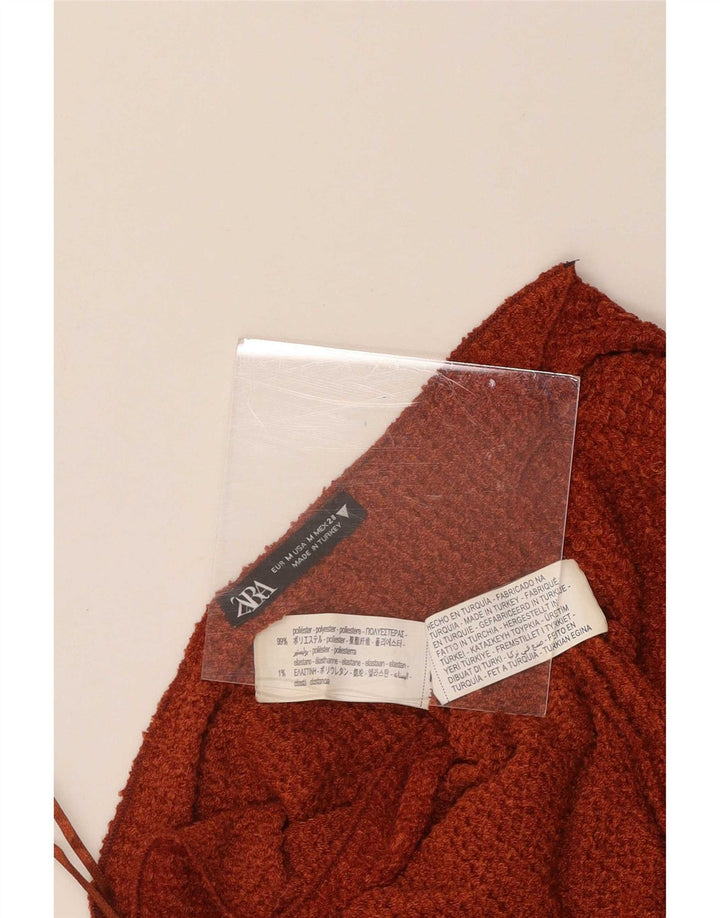 Robe longue moulante découpée pour femme Zara Polyester marron moyen