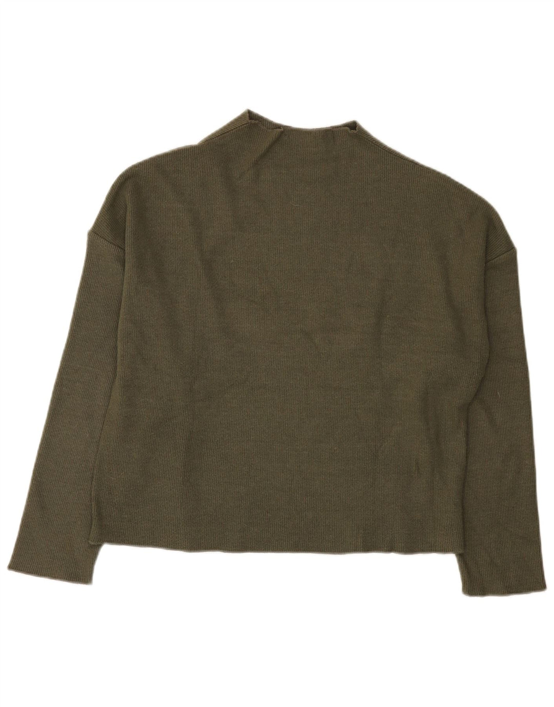 Zara Pull surdimensionné à col roulé pour femme UK 10 Petit Kaki